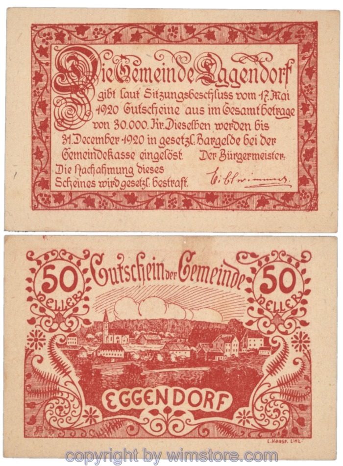 Eggendorf, J165c, 50 Heller; 1-