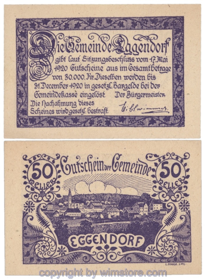 Eggendorf, J165d, 50 Heller; 1
