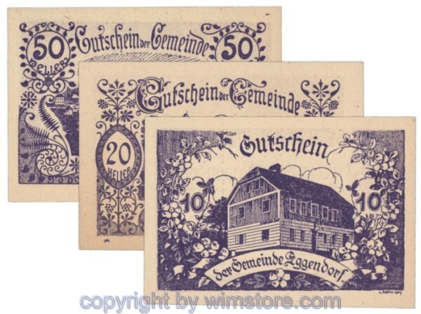Eggendorf, J165d, Serie 10, 20, 50 Heller; 1