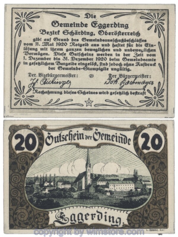 Eggerding, J166a, 20 Heller; 1