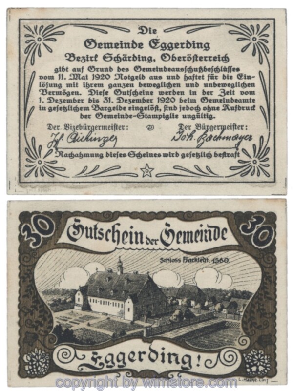 Eggerding, J166a, 30 Heller; 1-