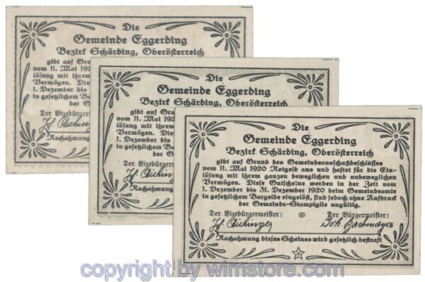 Eggerding, J166a, Serie 20, 30, 50 Heller; 1