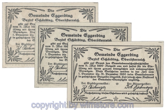 Eggerding, J166a, Serie 20, 30, 50 Heller; 1