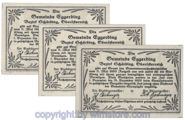 Eggerding, J166c, Serie 20, 30, 50 Heller; 1