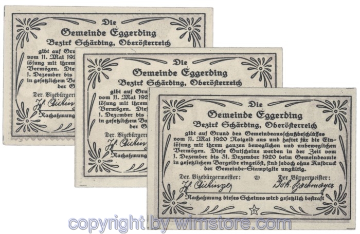 Eggerding, J166c, Serie 20, 30, 50 Heller; 1