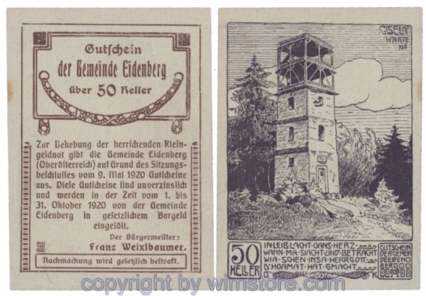 Eidenberg, J168Ia, 50 Heller; 1-