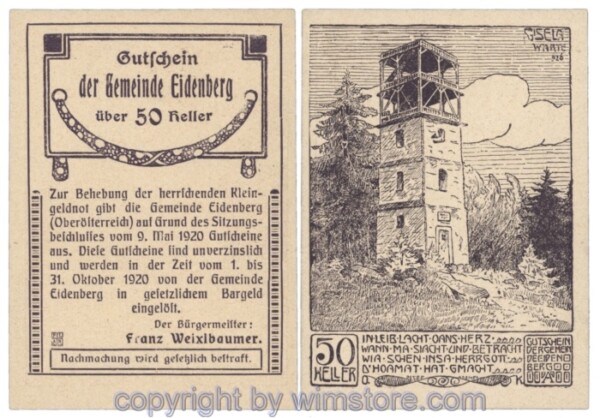 Eidenberg, J168Im, 50 Heller; 1