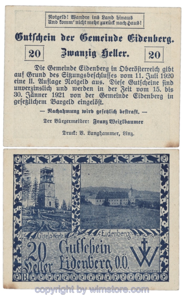 Eidenberg, J168IIa, 20 Heller; 2