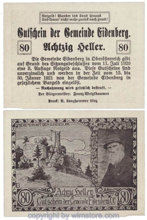 Eidenberg, J168IIb, 80 Heller; 2