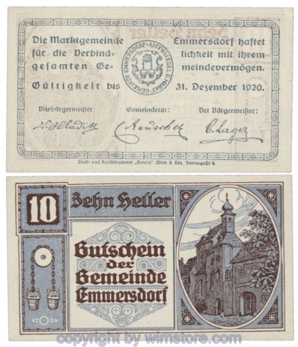Emmersdorf, J171ax, 10 Heller, Abart; 1