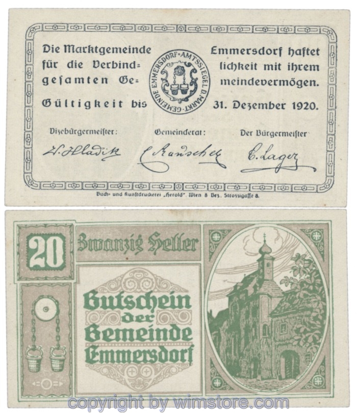 Emmersdorf, J171a, 20 Heller; 1