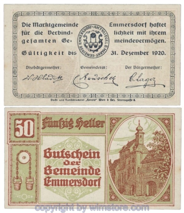 Emmersdorf, J171a, 50 Heller; 1