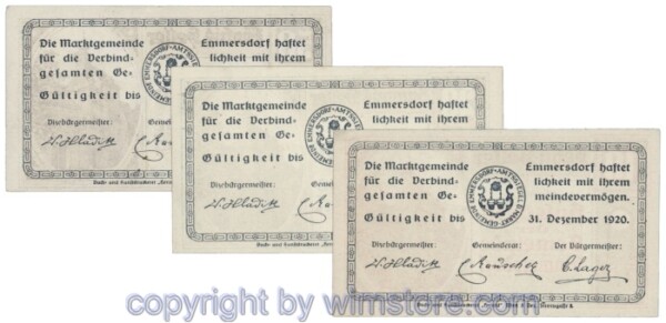 Emmersdorf, J171d, Serie 10, 20, 50 Heller; 1