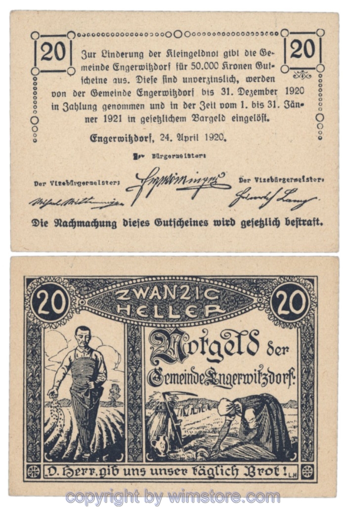 Engerwitzdorf, J173, 20 Heller, schwarzblau; 1