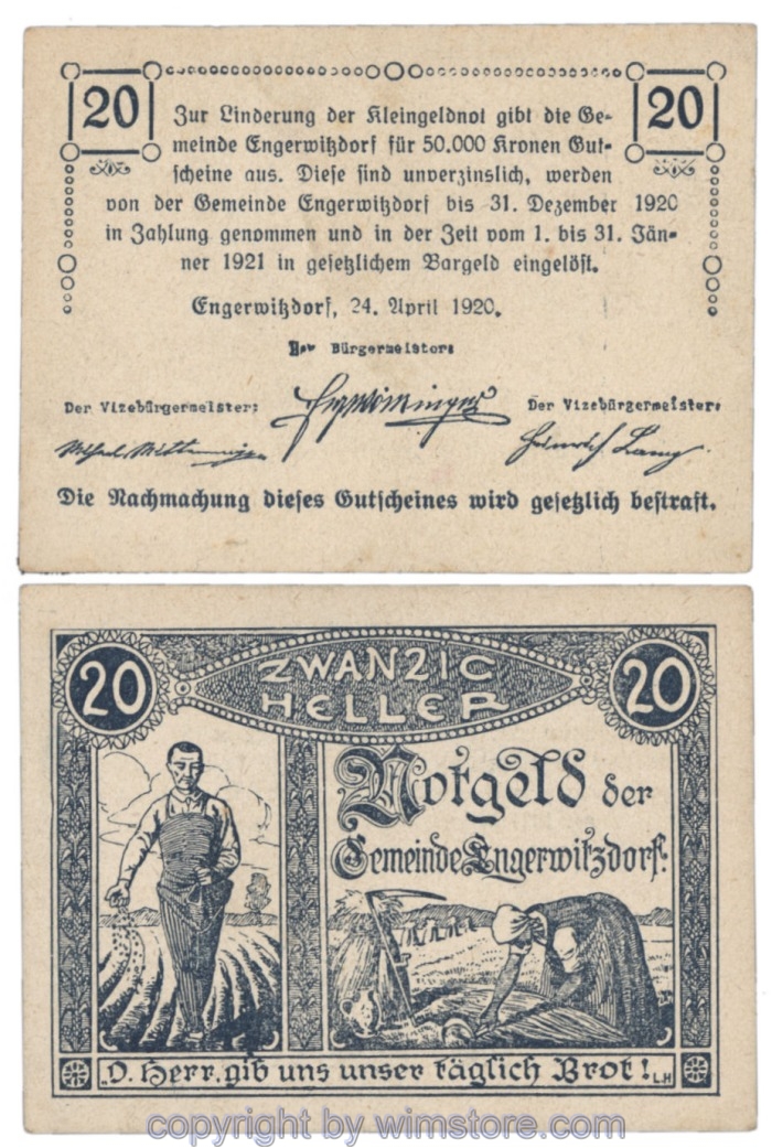 Engerwitzdorf, J173, 20 Heller, blau; 1-