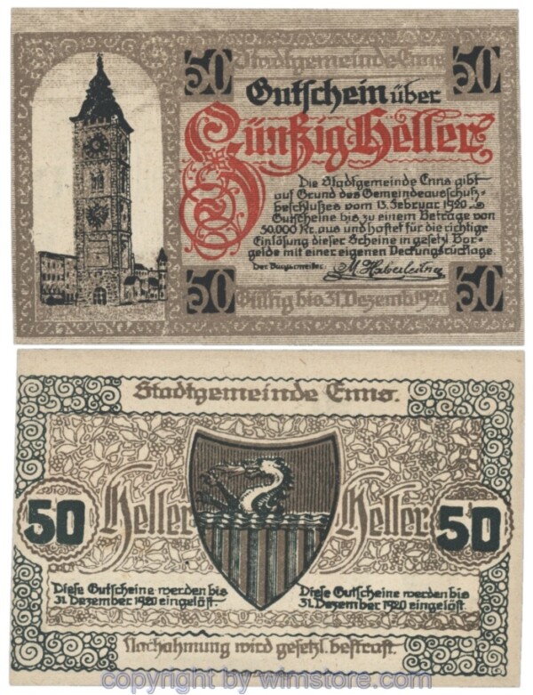 sn103652 Enns, J174I, 50 Heller, Abart; 1-