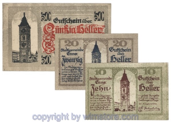 sn103653 Enns, J174I, Serie 10, 20, 50 Heller; 1