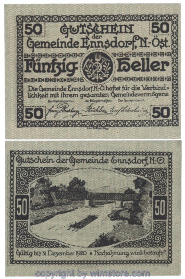 sn103685 Ennsdorf, J00178a, 50 Heller; 1