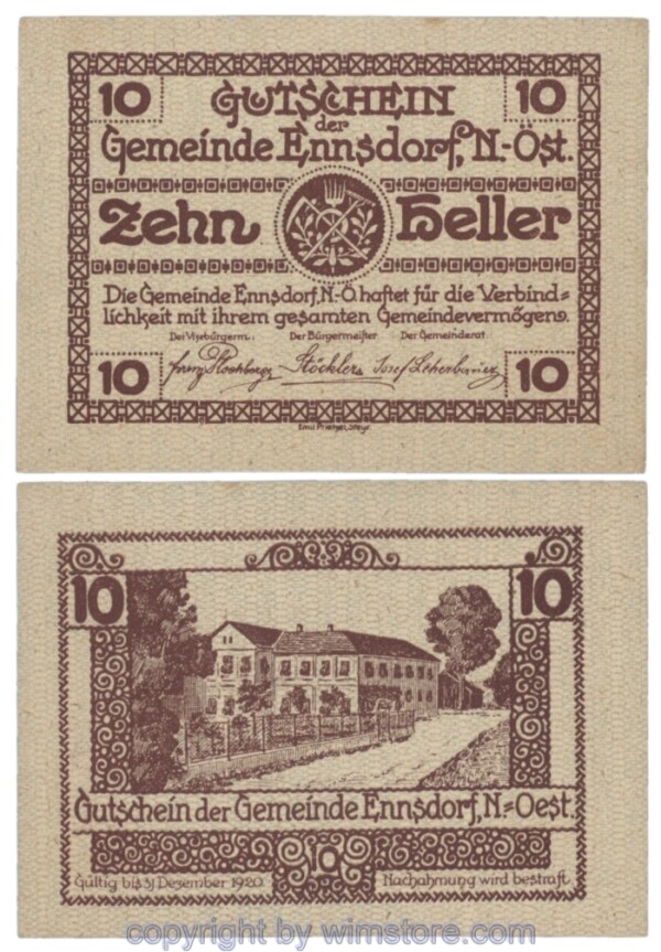 Ennsdorf, J00178ax,10 Heller, Abart; 1