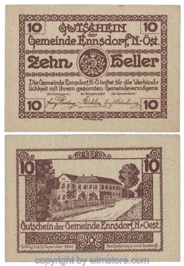 Ennsdorf, J00178ax,10 Heller, Abart; 1