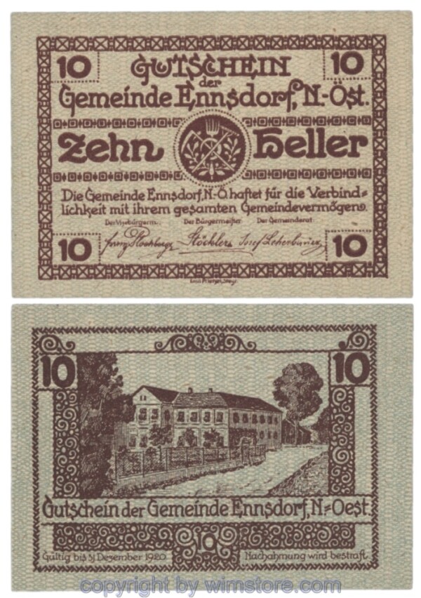 Ennsdorf, J00178ax, 10 Heller, Abart; 1