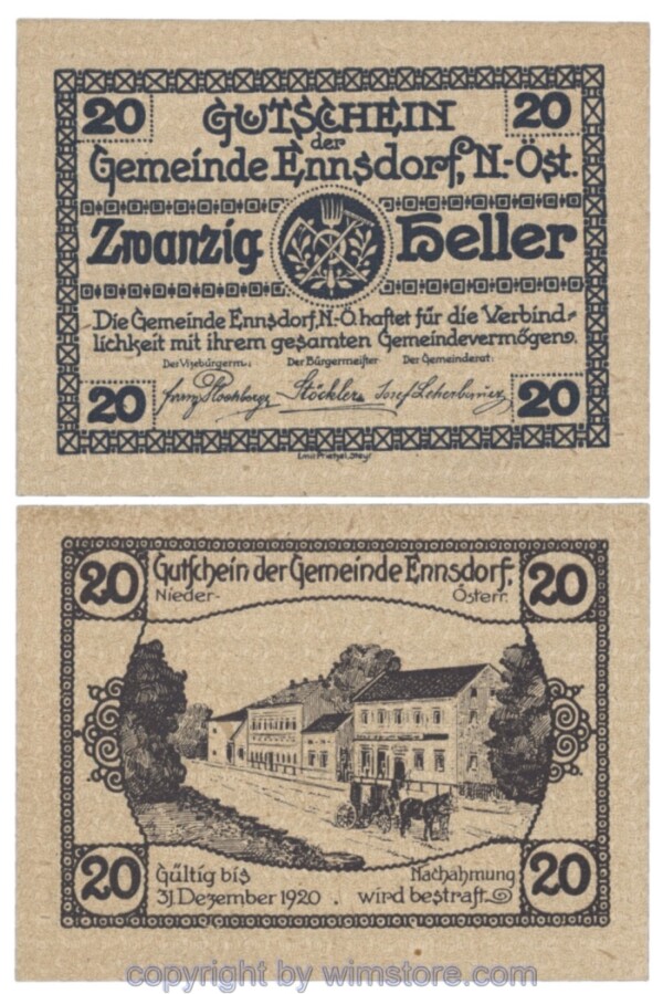 Ennsdorf, J00178b1, 20 Heller; 1