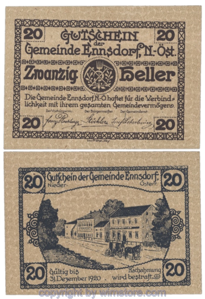Ennsdorf, J00178b2, 20 Heller; 1