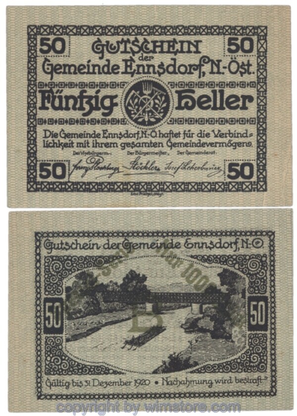 Ennsdorf, J00178d, 50 Heller; 1