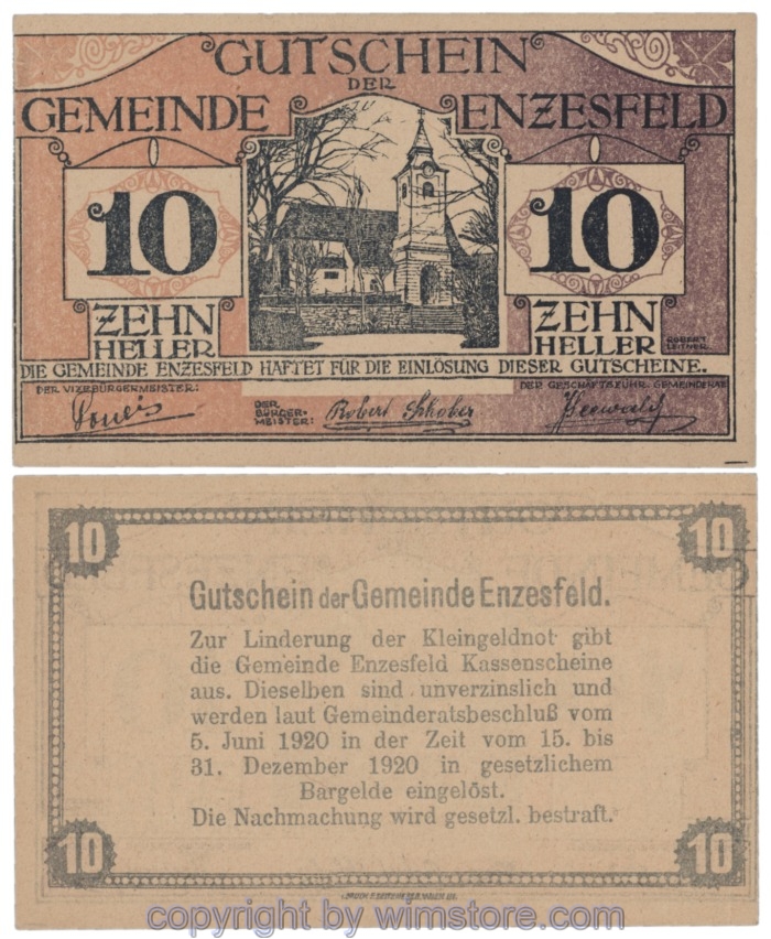 Enzesfeld, J00179gx, 10 Heller, Abart; 1
