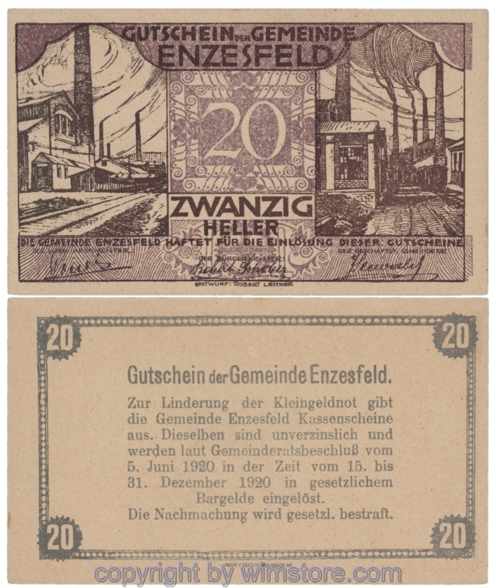 Enzesfeld, J00179g, 20 Heller; 1