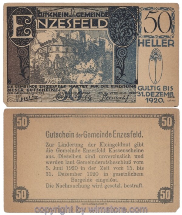 Enzesfeld, J00179g, 50 Heller; 2