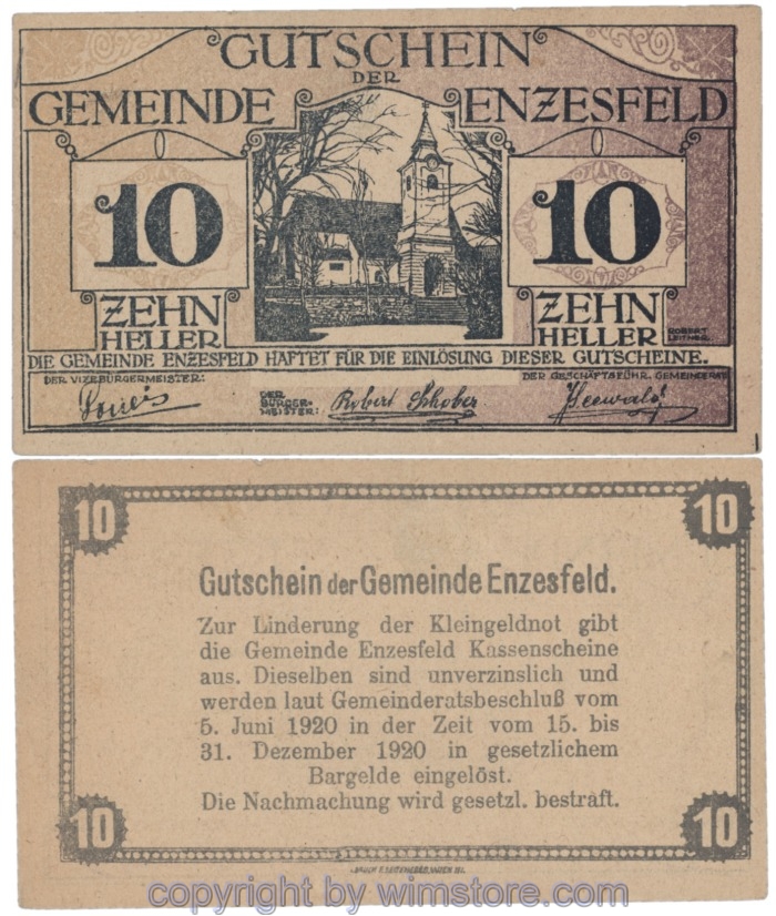 Enzesfeld, J00179gF, 10 Heller; -1