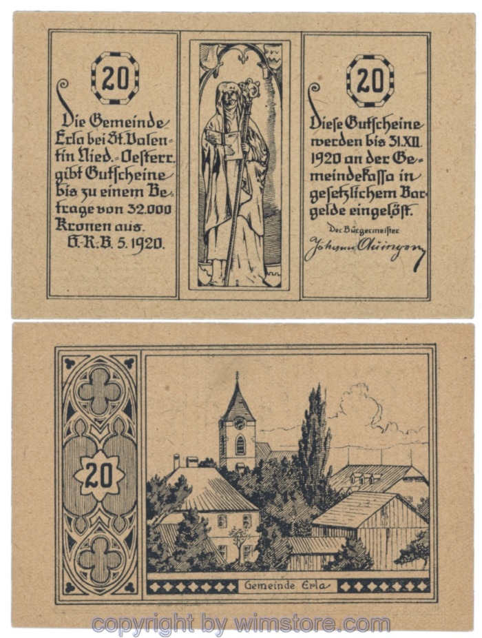 Erla, J00180a2, 20 Heller; 1