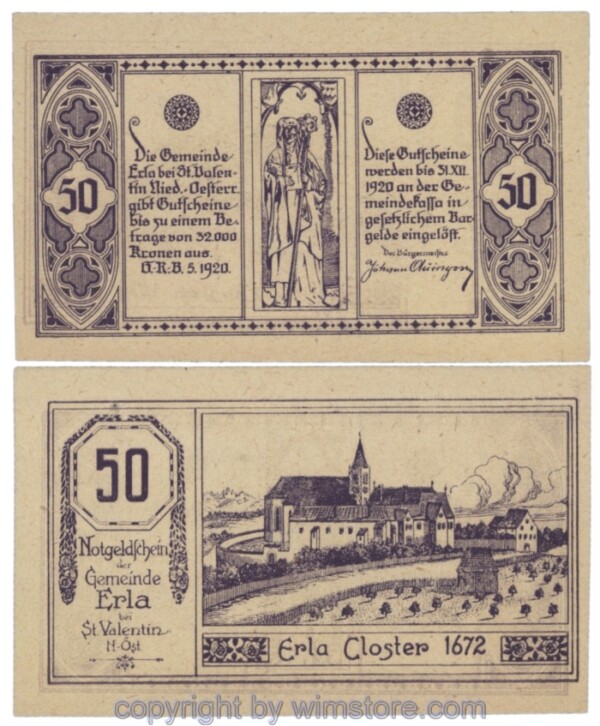 Erla, J00180a, 50 Heller; 1