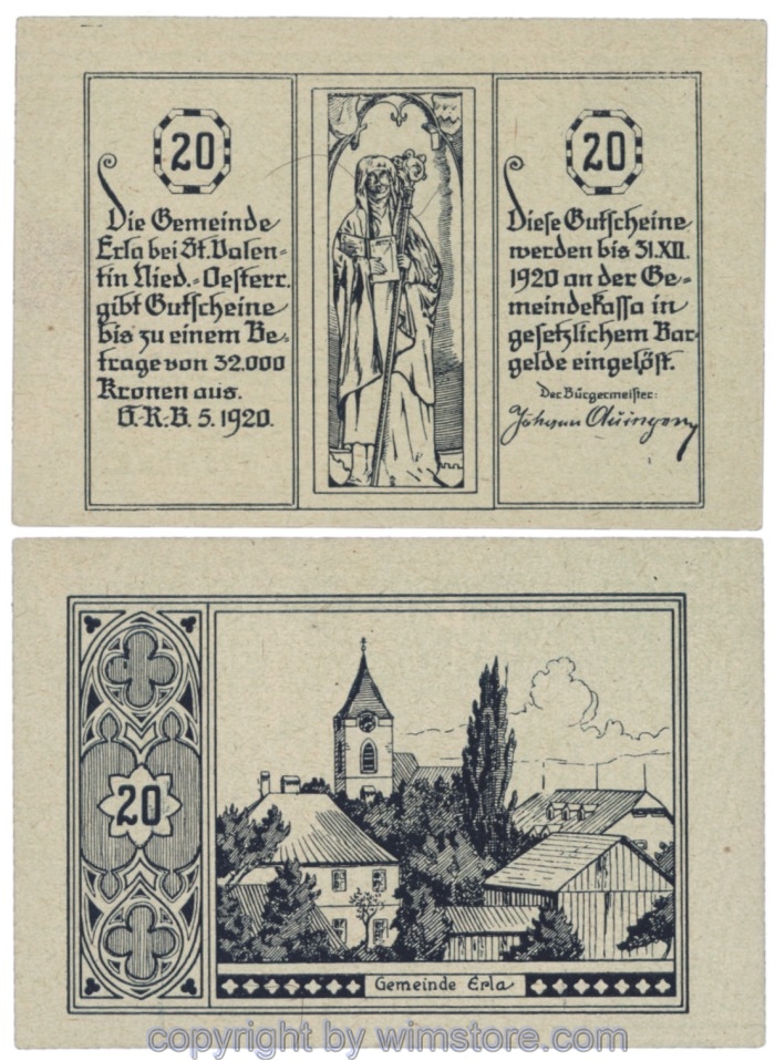 Erla, J00180x, 20 Heller; 1