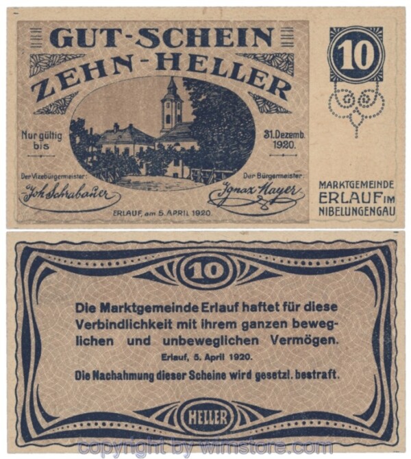 Erlauf, J00181a, 10 Heller; 1