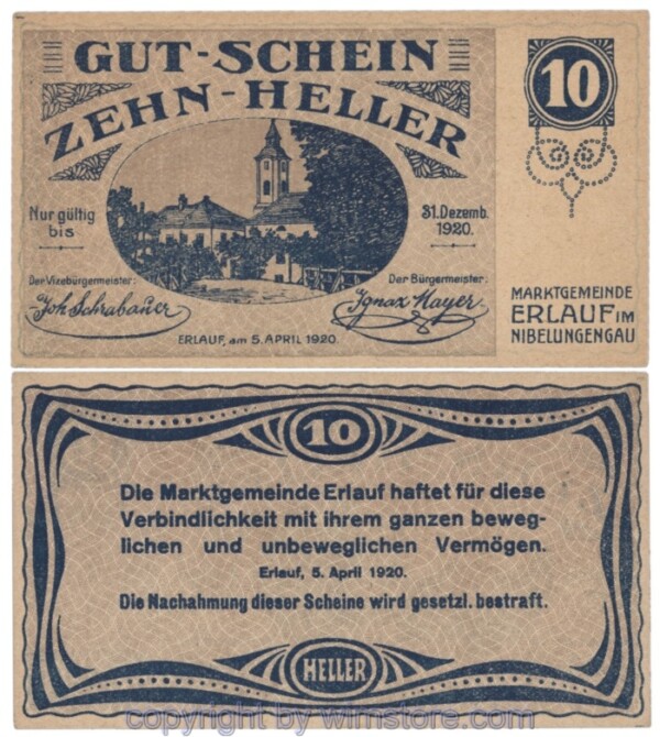 Erlauf, J00181a, 10 Heller; 1-
