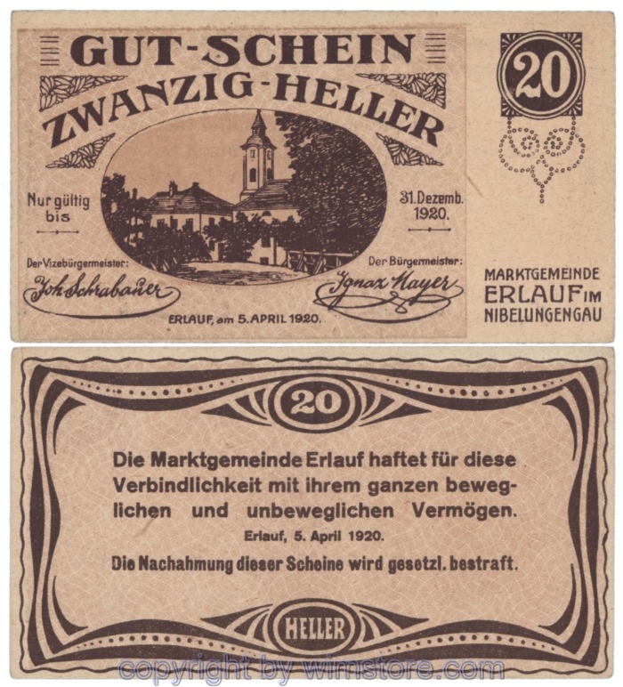 Erlauf, J00181a, 20 Heller; 1-