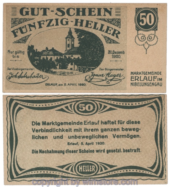Erlauf, J00181a, 50 Heller; 2
