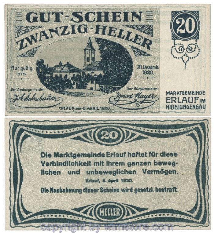 Erlauf, J00181b, 20 Heller; 1
