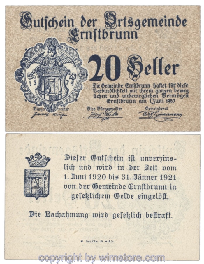 sn103779 Ernstbrunn, J00183a, 20 Heller; 1-