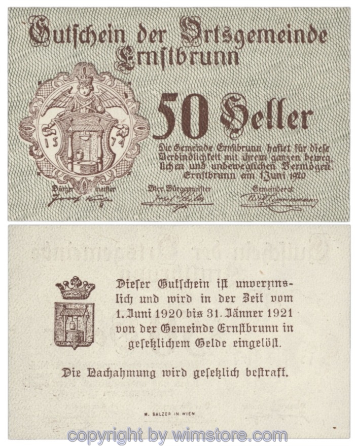 sn103780 Ernstbrunn, J00183a, 50 Heller; 1