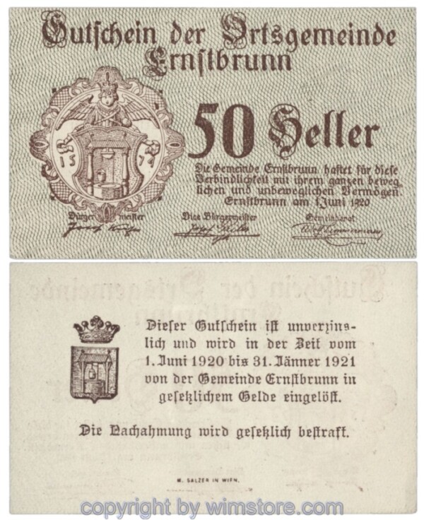 Ernstbrunn, J00183a, 50 Heller; 1-