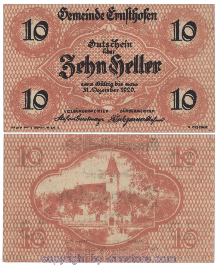 Ernsthofen, J00184a, 10 Heller; 1
