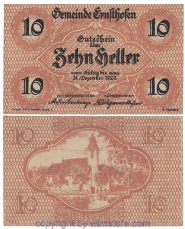 Ernsthofen, J00184a, 10 Heller; 1-