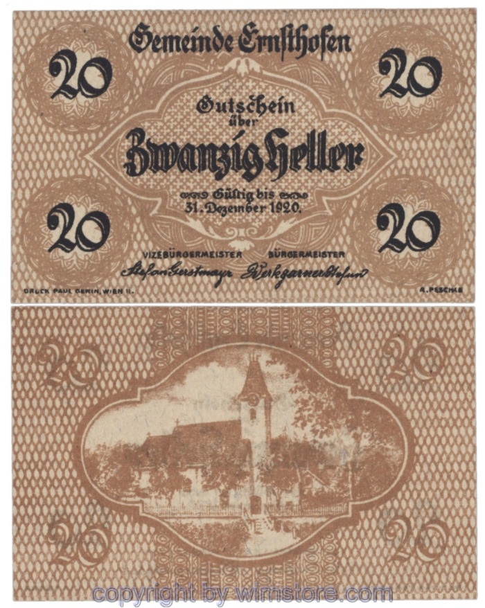 Ernsthofen, J00184a, 20 Heller; 1