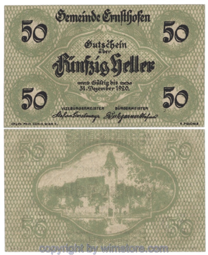 Ernsthofen, J00184a, 50 Heller; 1