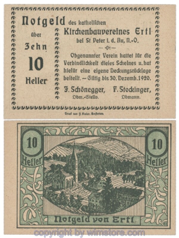 Ertl, Prv. Kath. Kirchenbauverein, J00185d, 10 Heller; 1