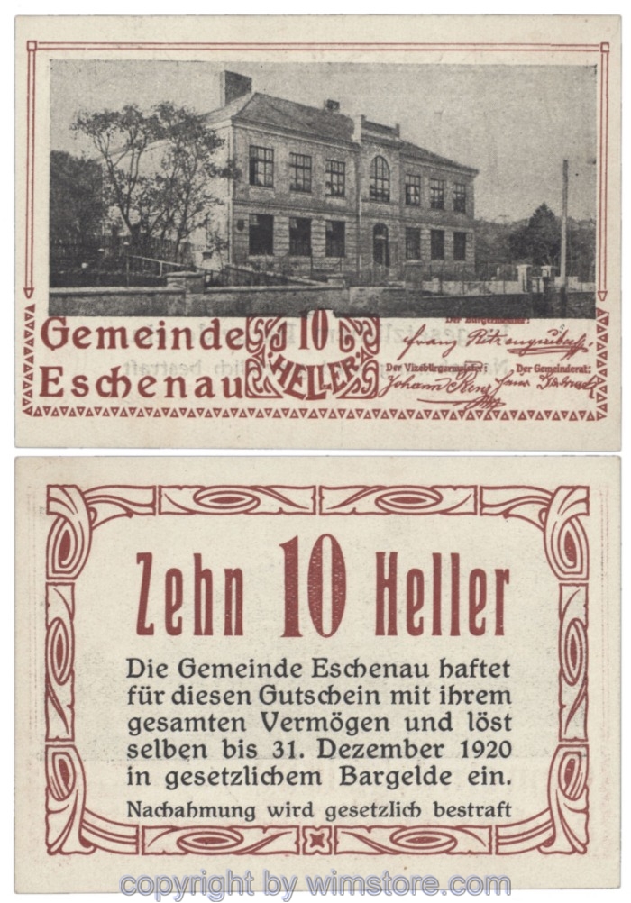 sn103798 Eschenau, J00186a, 10 Heller; 1