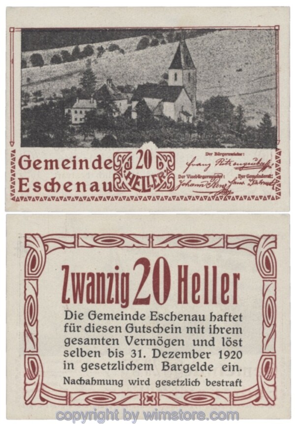 Eschenau, J00186a, 20 Heller; 1